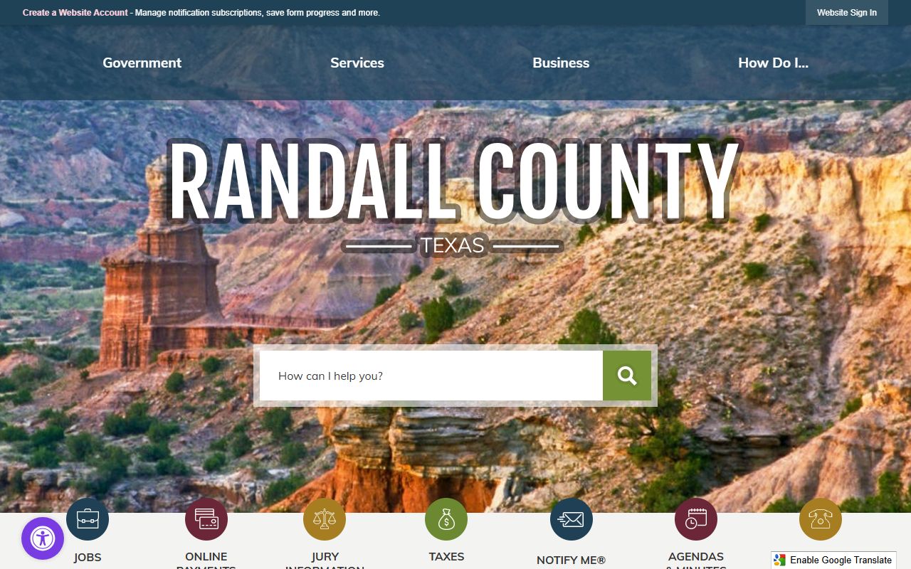 Randall County official website for Amarillo area unclaimed money and county records
