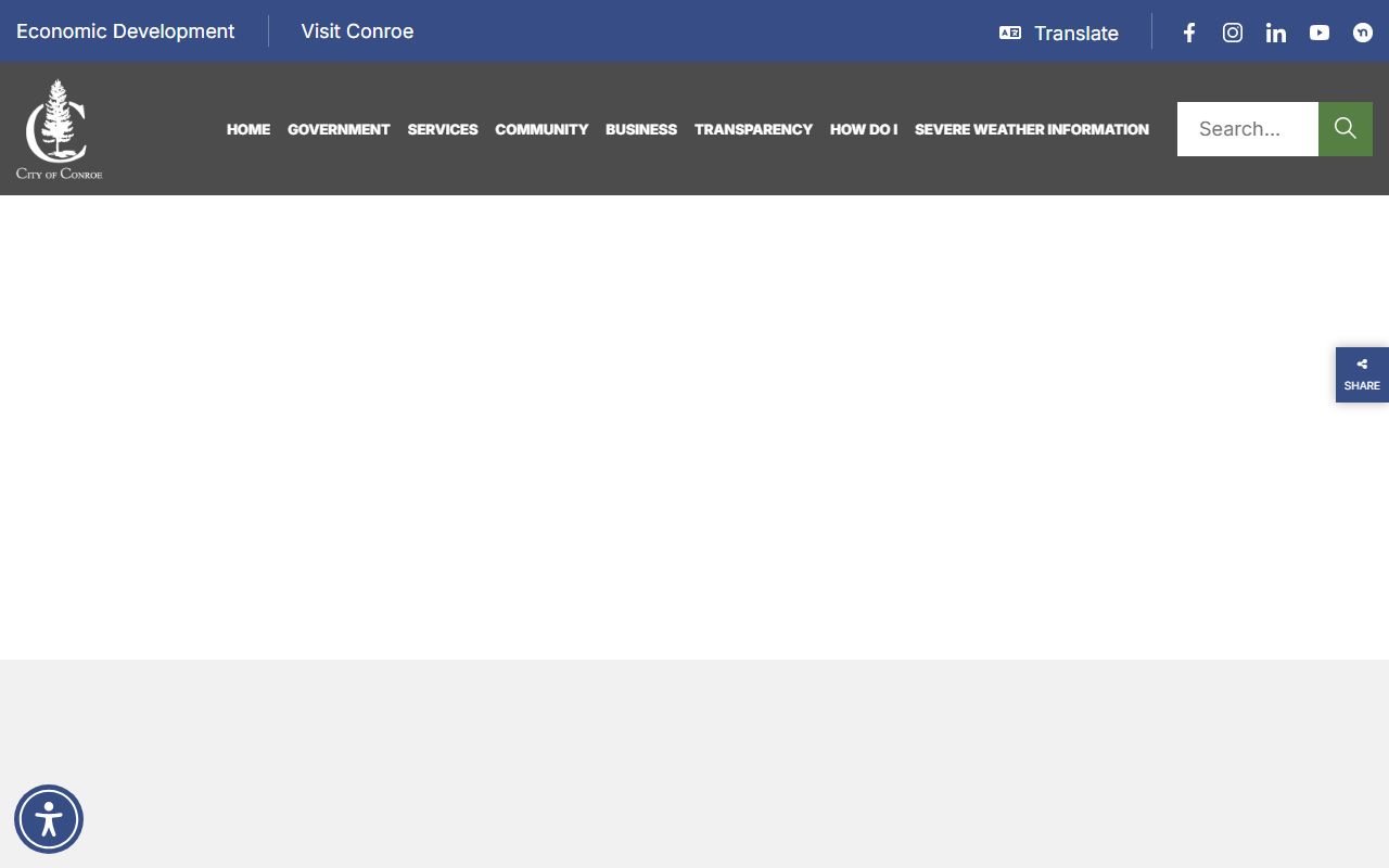 City of Conroe official website for unclaimed money resources and finance contacts