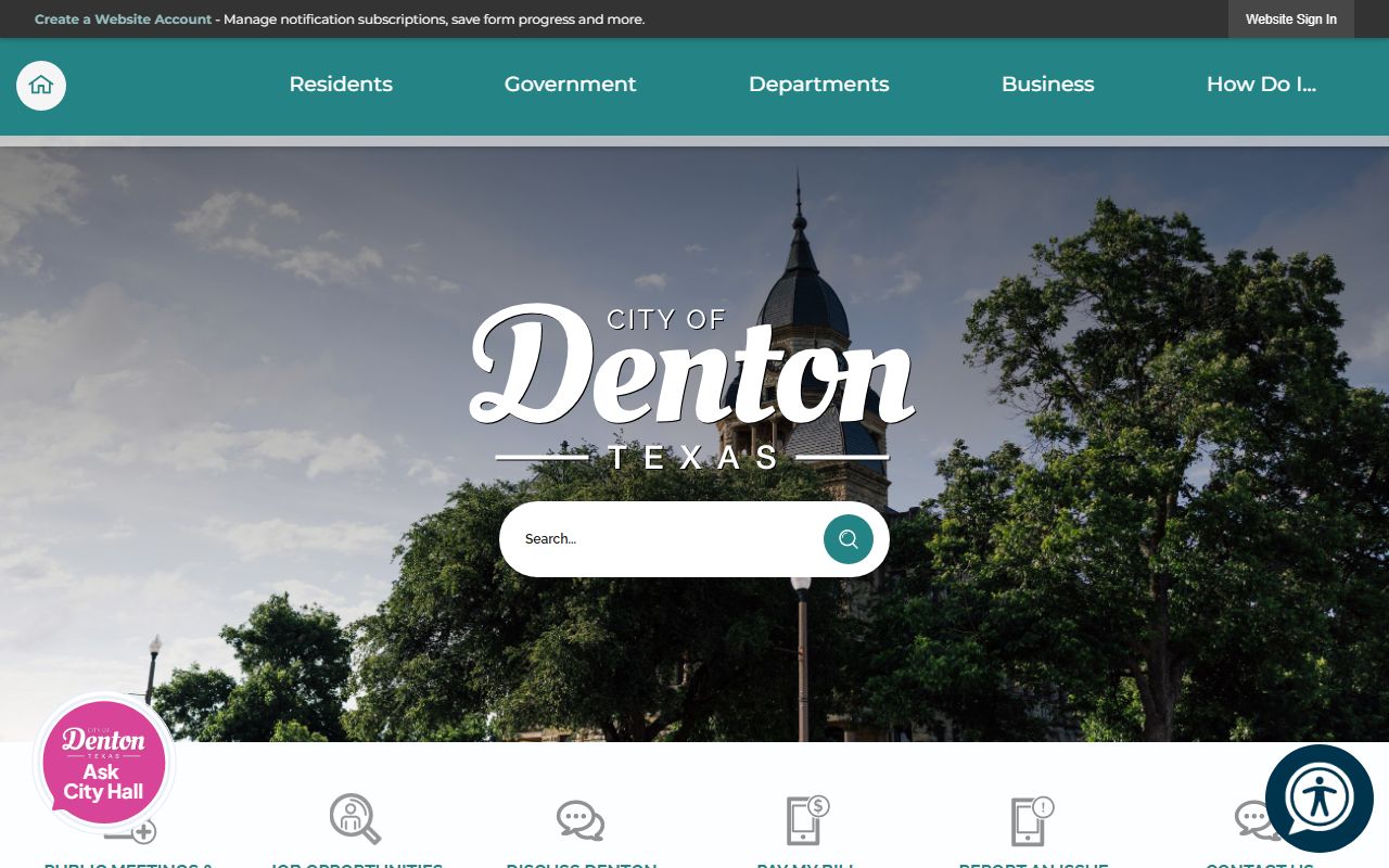 City of Denton official website for local resources and unclaimed money information