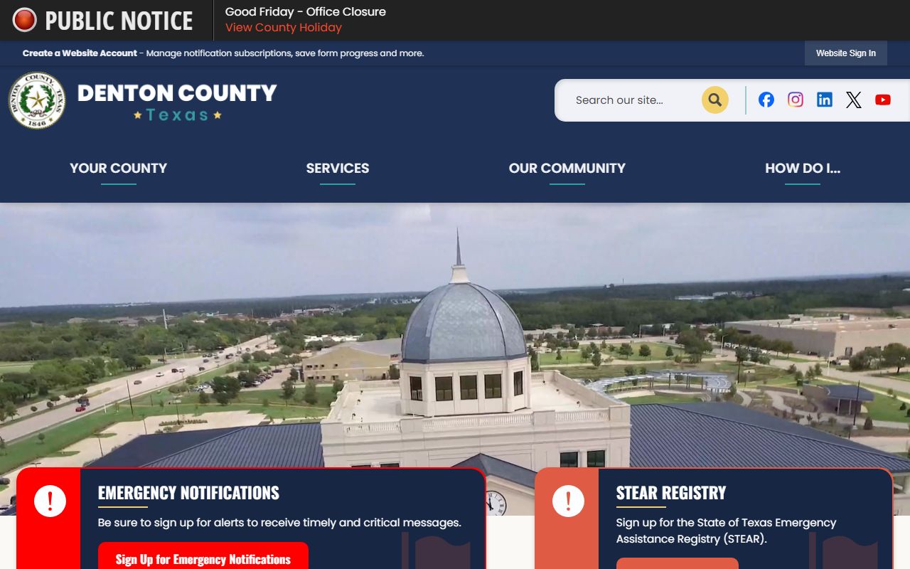 Denton County official website for county-level records and unclaimed property resources