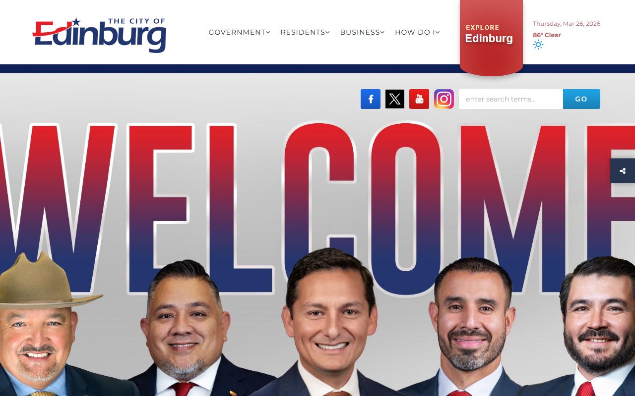 City of Edinburg official website for unclaimed money resources and finance information