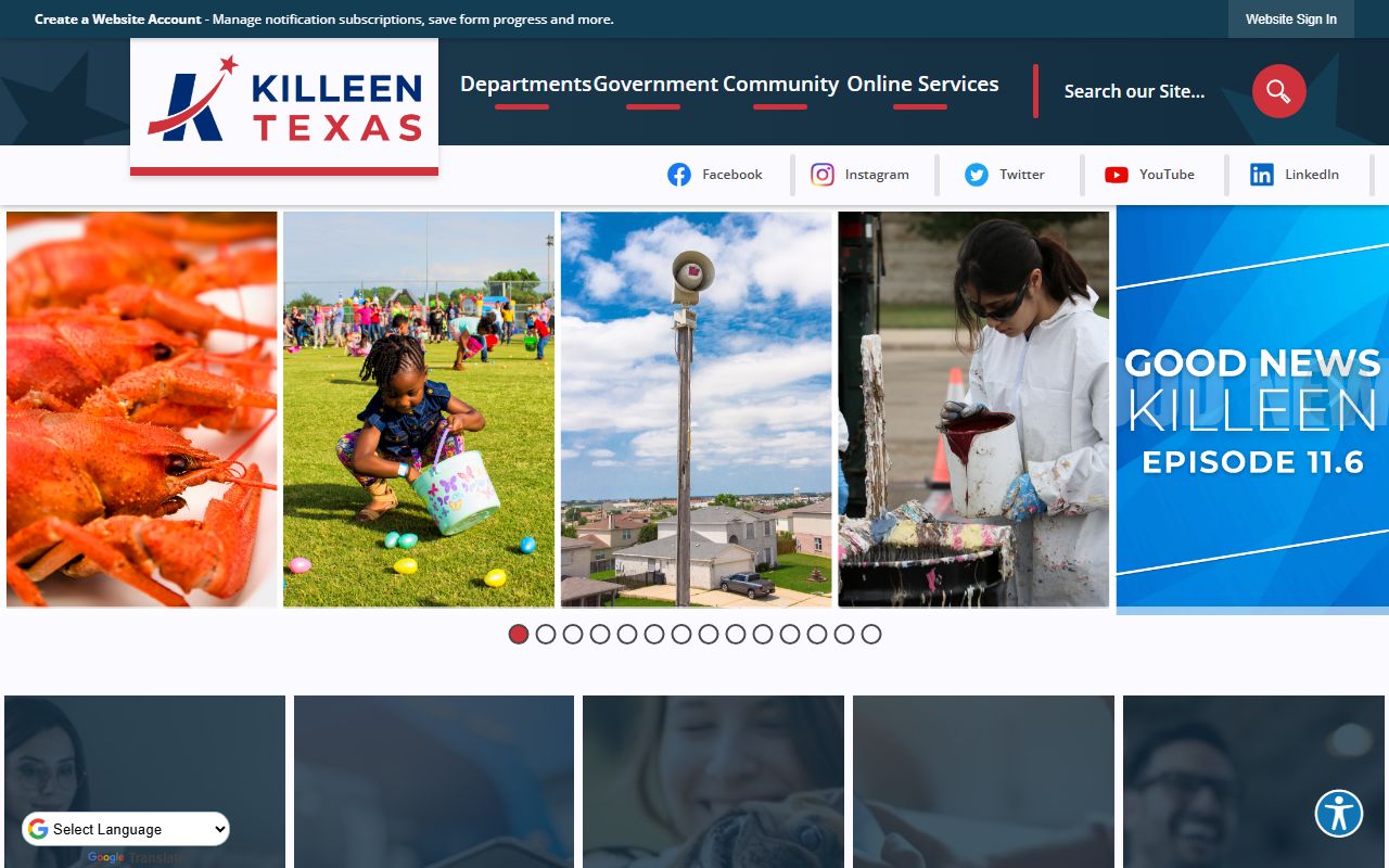 City of Killeen official website for local resources and unclaimed money information