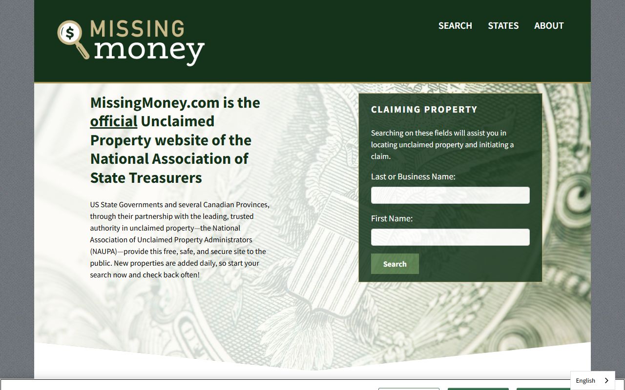 MissingMoney.com national unclaimed property search for Mesquite residents