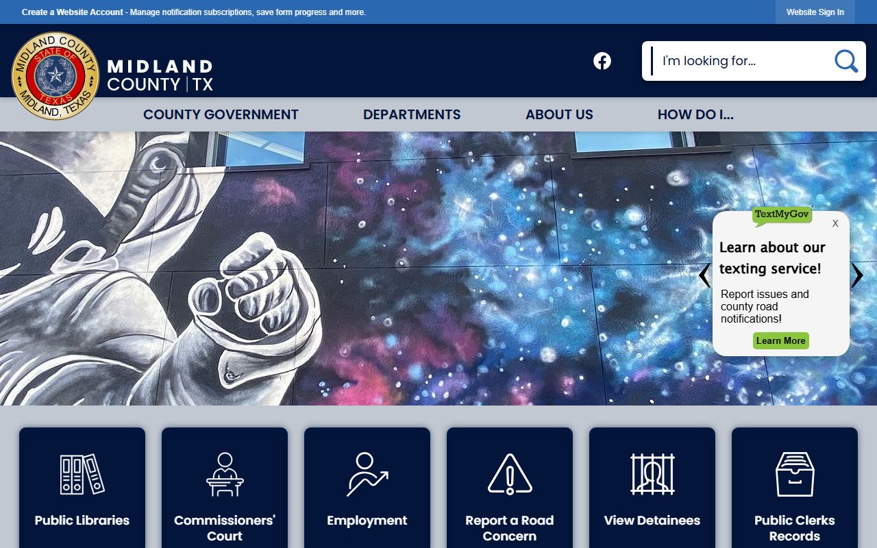 Midland County official website for county records and unclaimed property resources