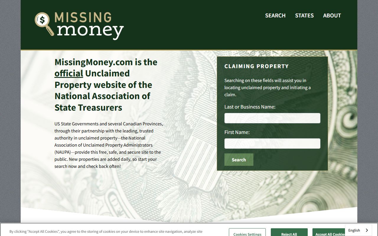 MissingMoney national unclaimed property search for Pearland Texas residents