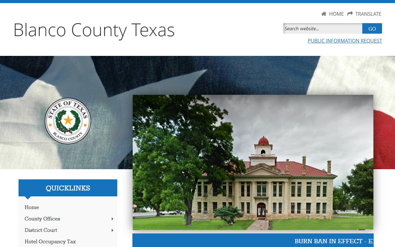 Blanco County official website for local records and unclaimed property contacts