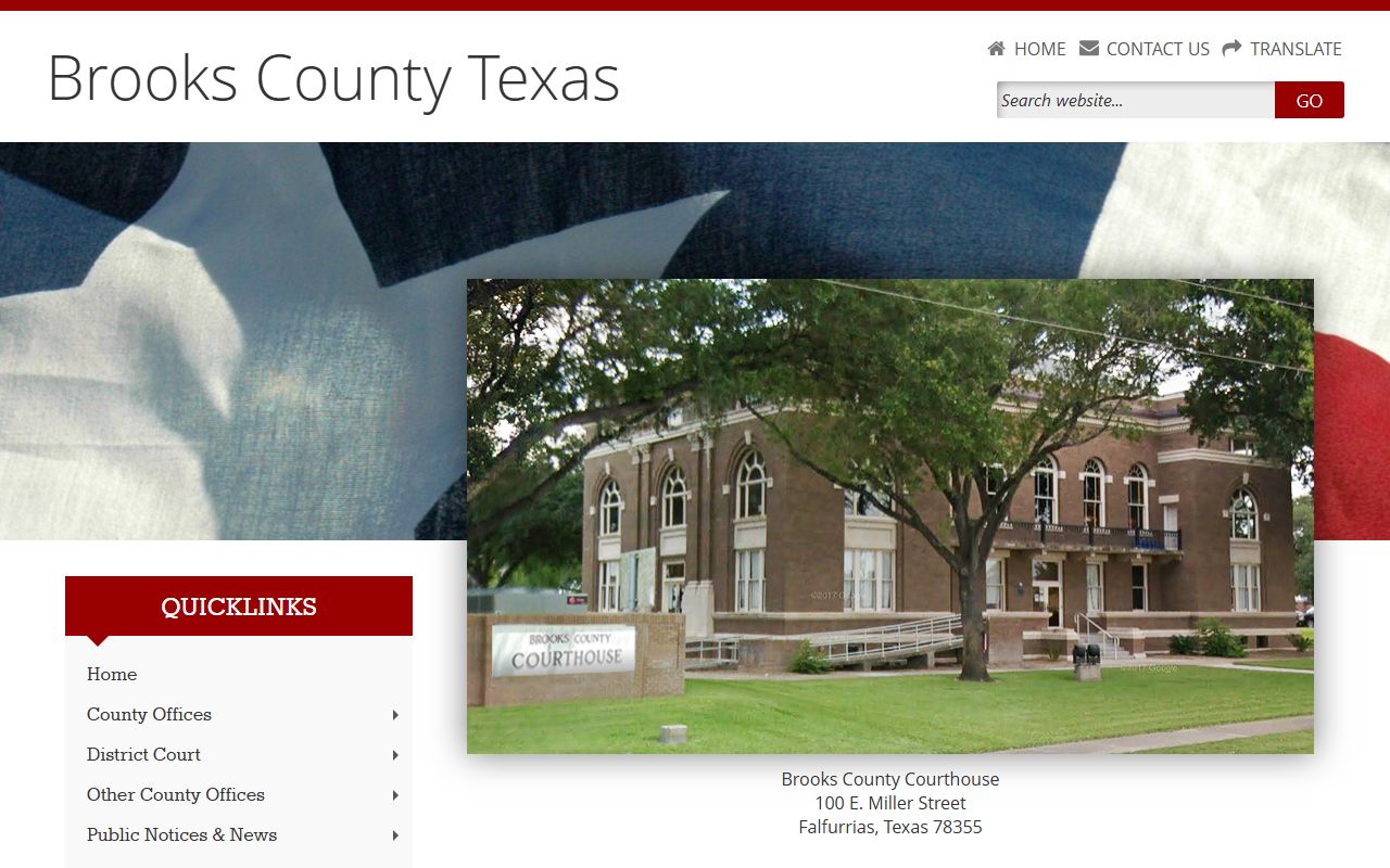 Brooks County official website with local records and unclaimed property contacts