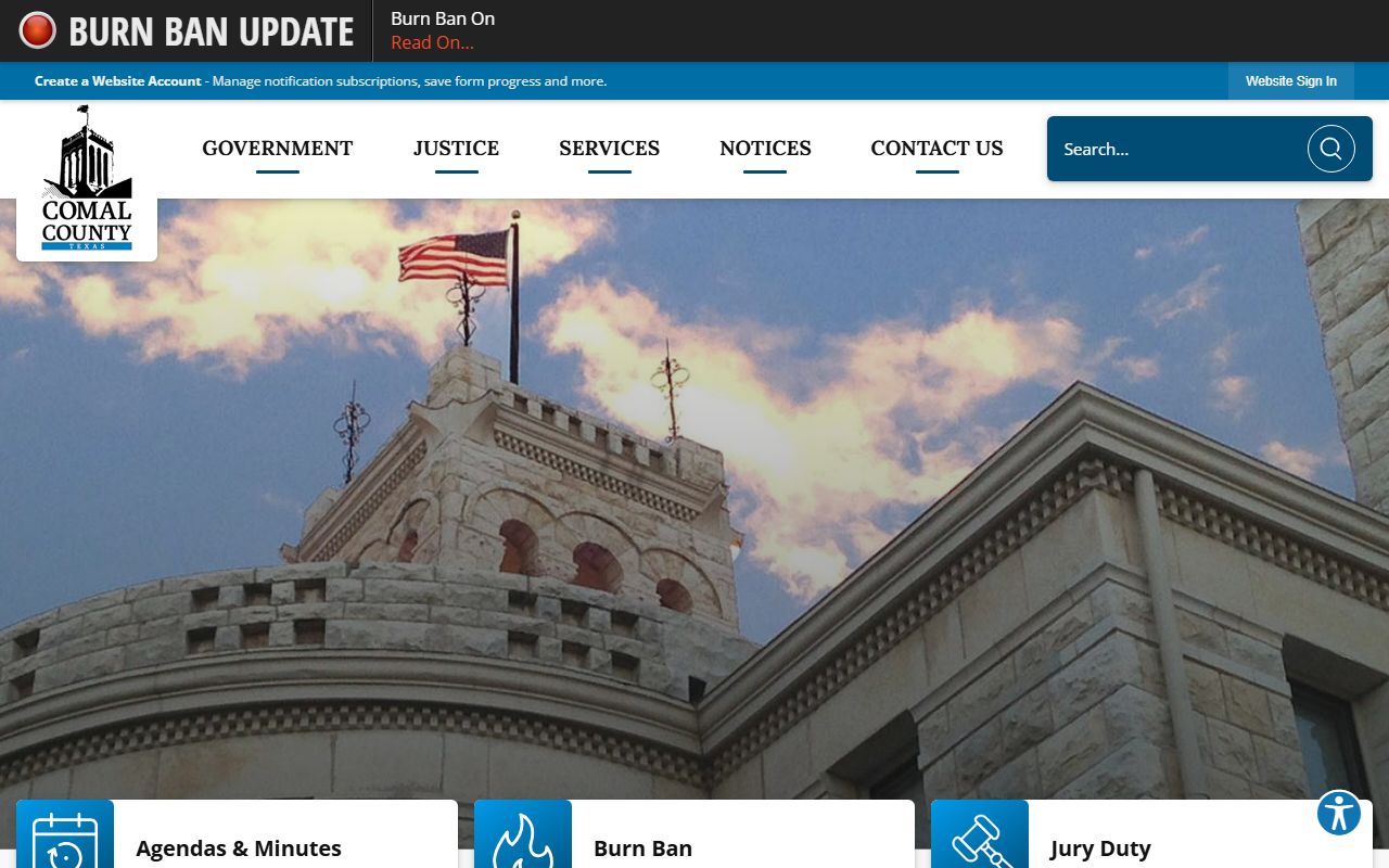 Comal County official website listing offices and resources for local residents