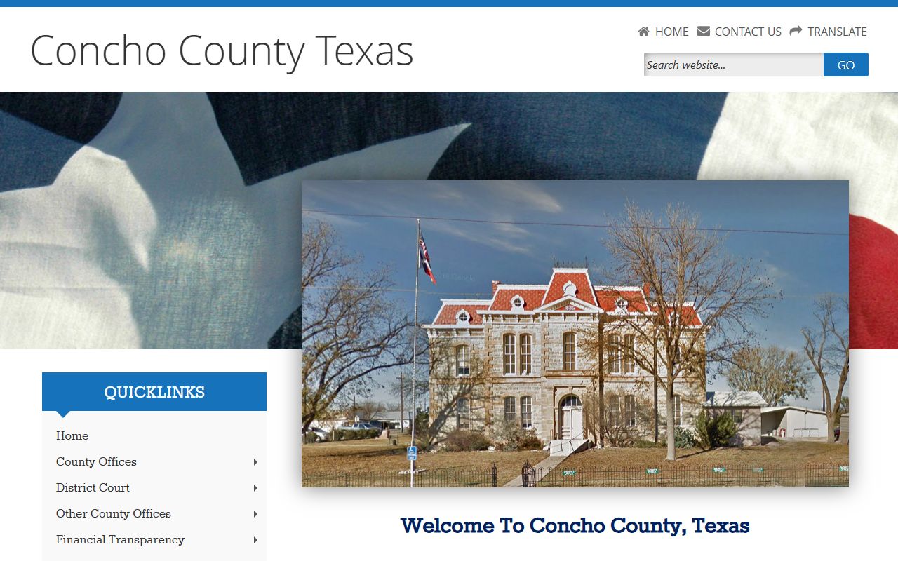 Concho County official website with local office contacts and resources