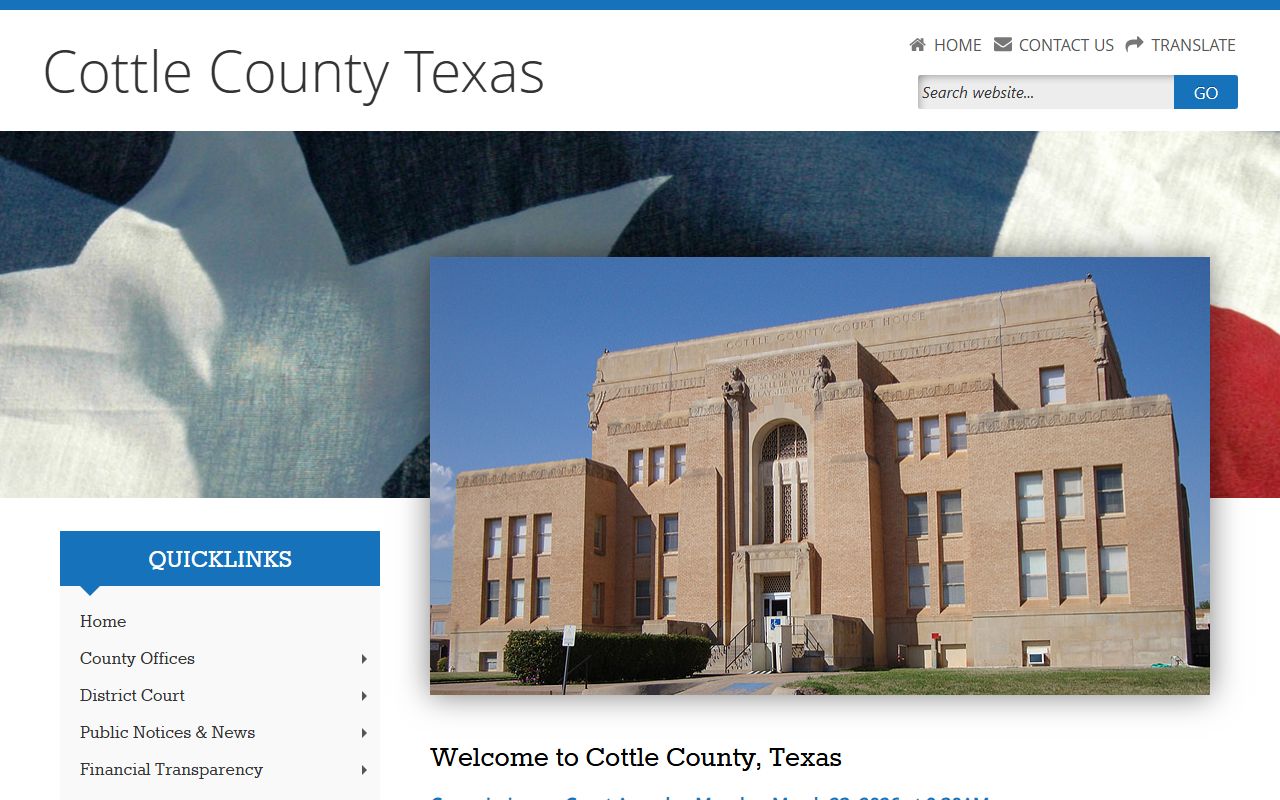 Cottle County official website local government offices Paducah Texas