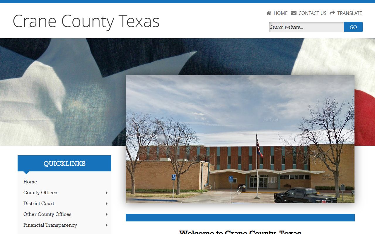 Crane County official website local government offices Crane Texas