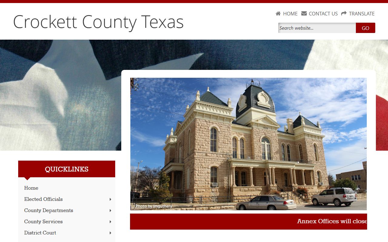 Crockett County official website local government Ozona Texas