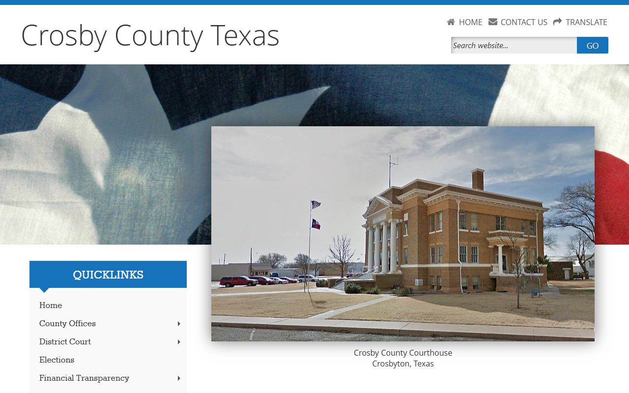 Crosby County official website for local records and unclaimed property resources