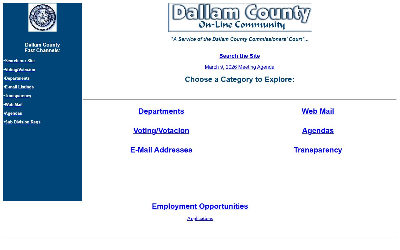 Dallam County official website with contact information for local offices