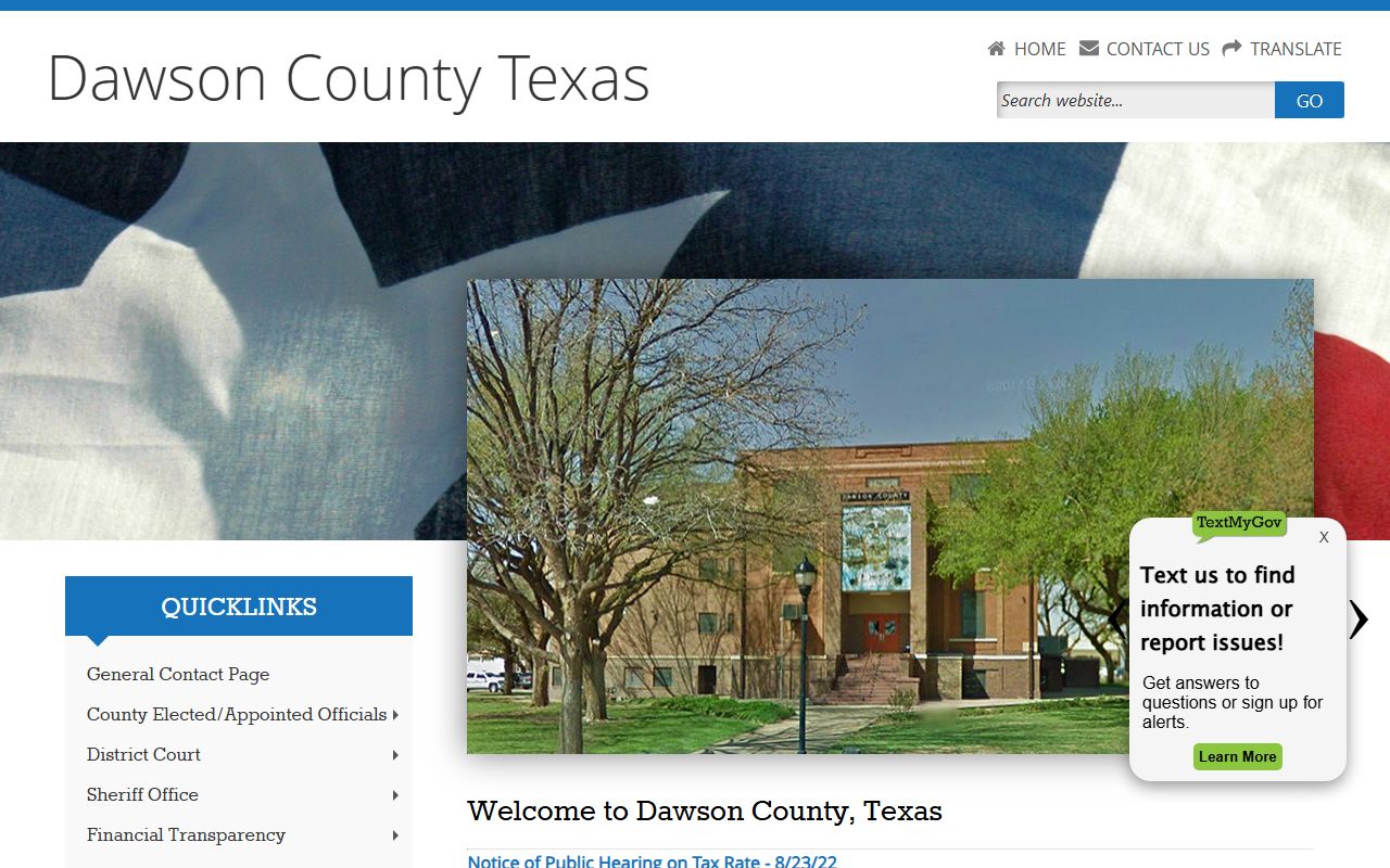 Dawson County official website for local records and unclaimed property resources