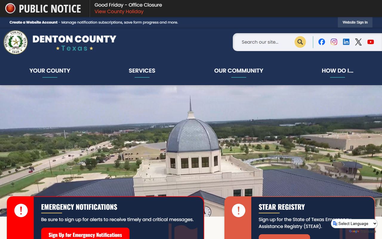 Denton County official website for unclaimed property resources and local office contact information