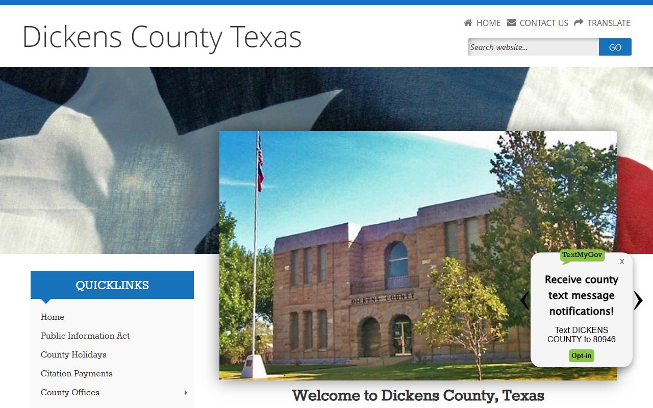 Dickens County official website for local records and unclaimed property information