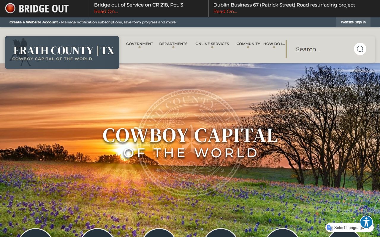 Erath County official website for local records and unclaimed property resources