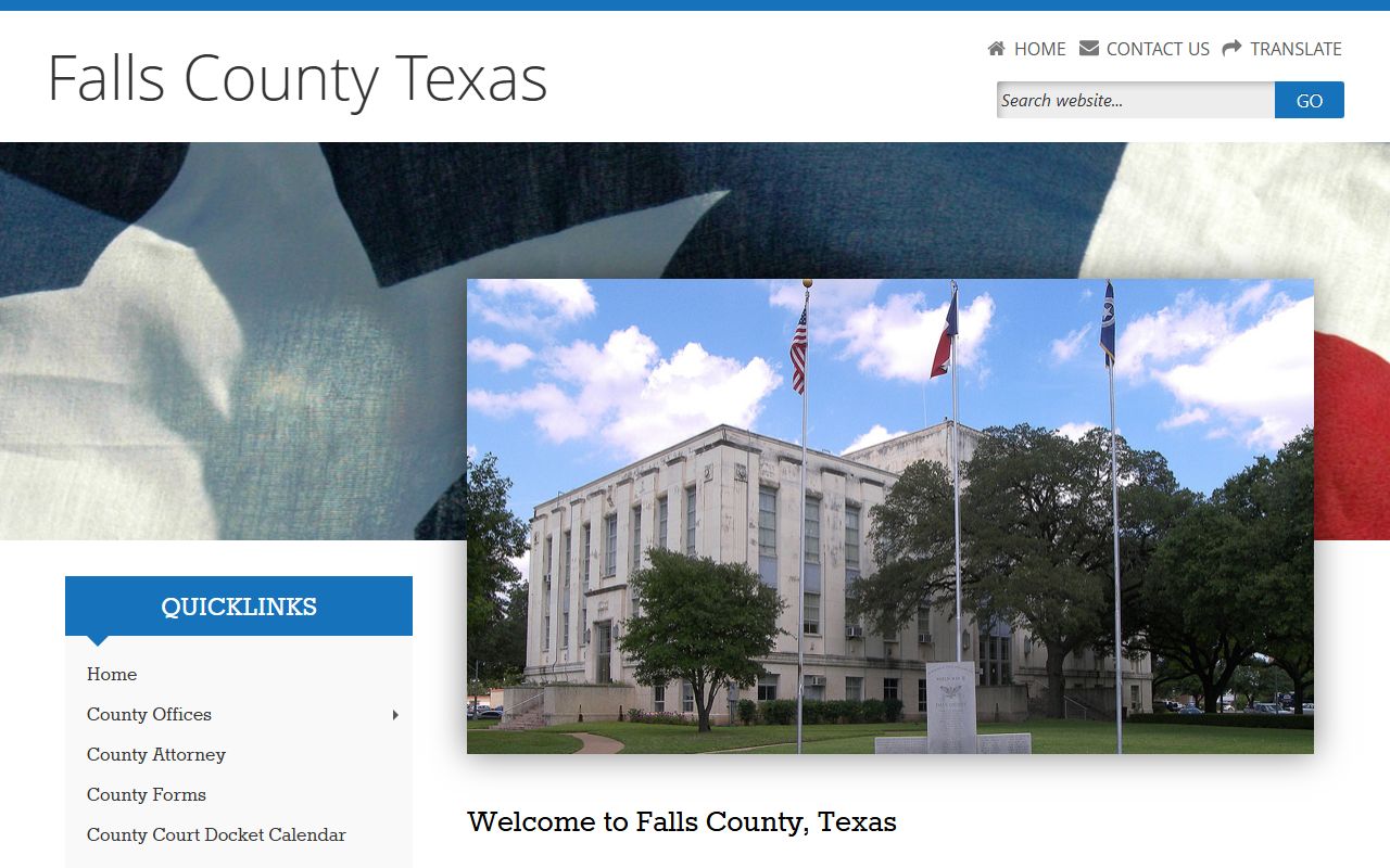 Falls County official website for local records and unclaimed property resources