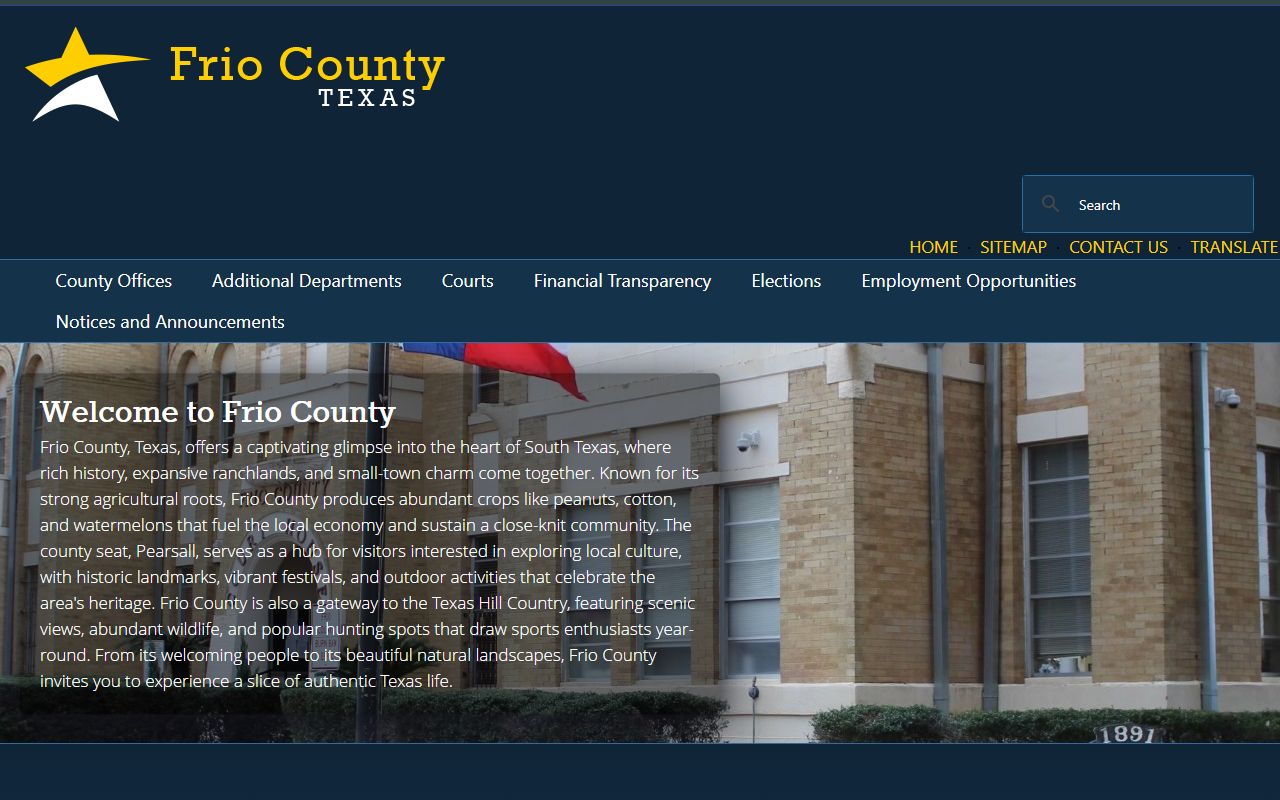 Frio County official website for local records and unclaimed property resources