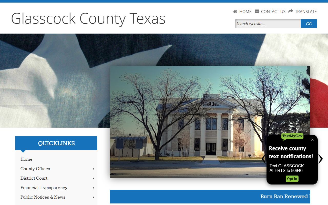 Glasscock County official website for local records and unclaimed property resources