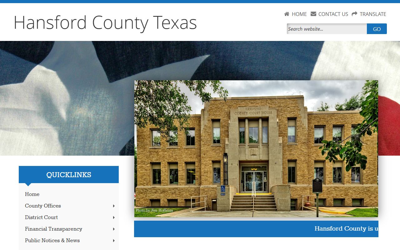 Hansford County official website for local records and unclaimed property resources