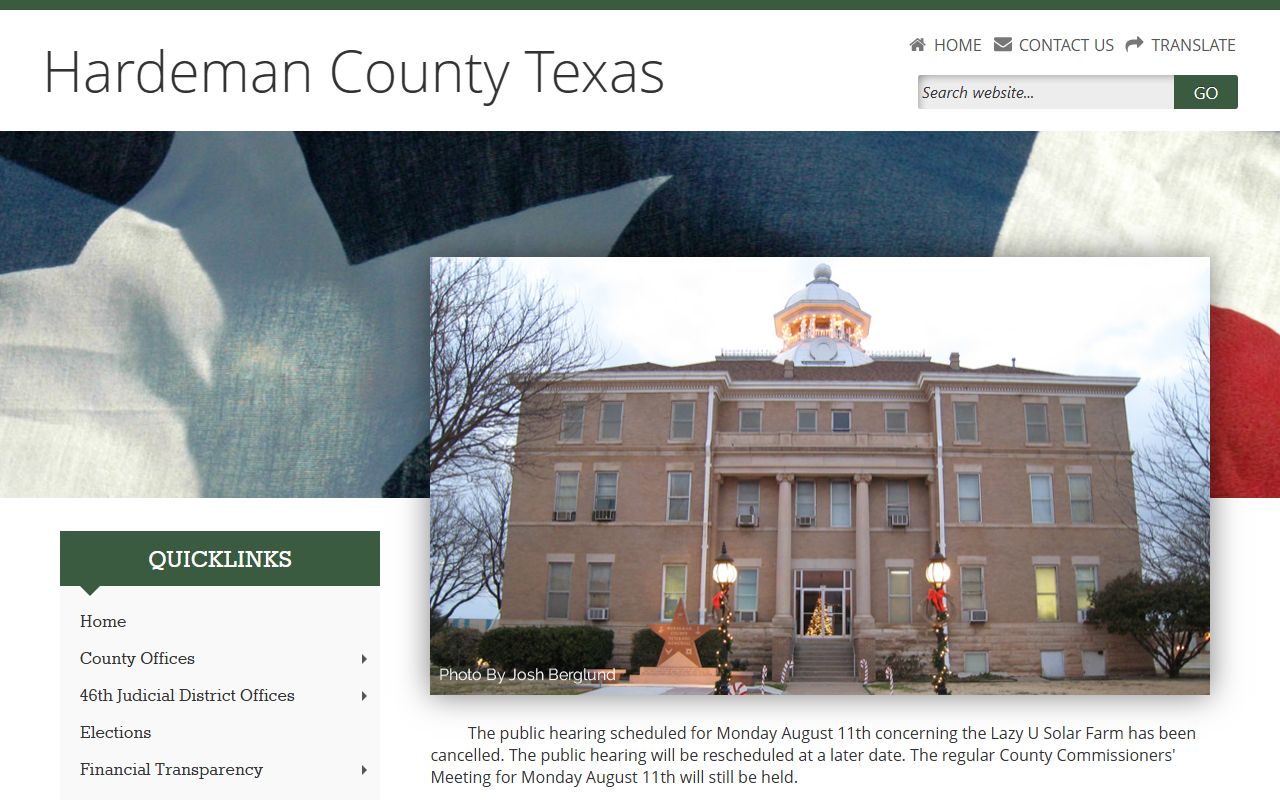 Hardeman County official website for local records and unclaimed property resources