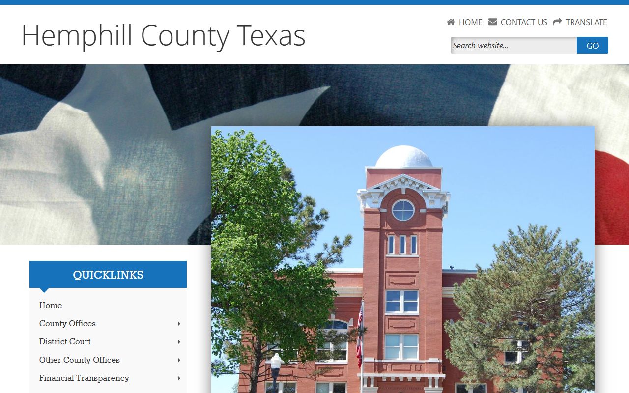 Hemphill County official website for local records, county contacts, and government services