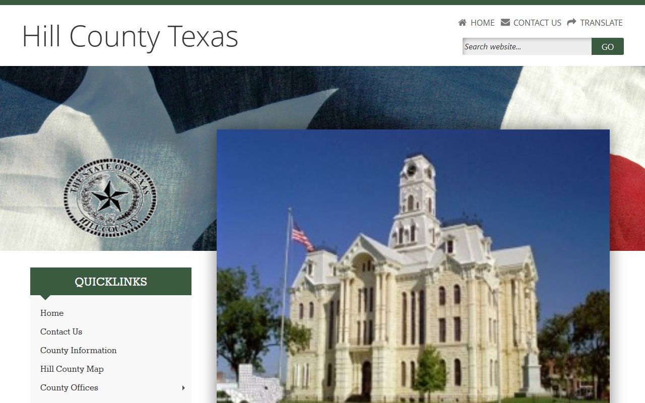 Hill County official website for county government contacts and local records