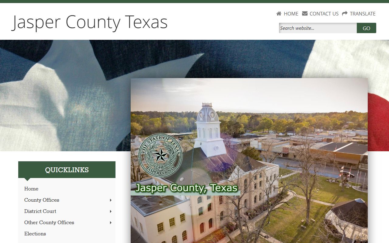 Jasper County official website for county government contacts, records, and local resources