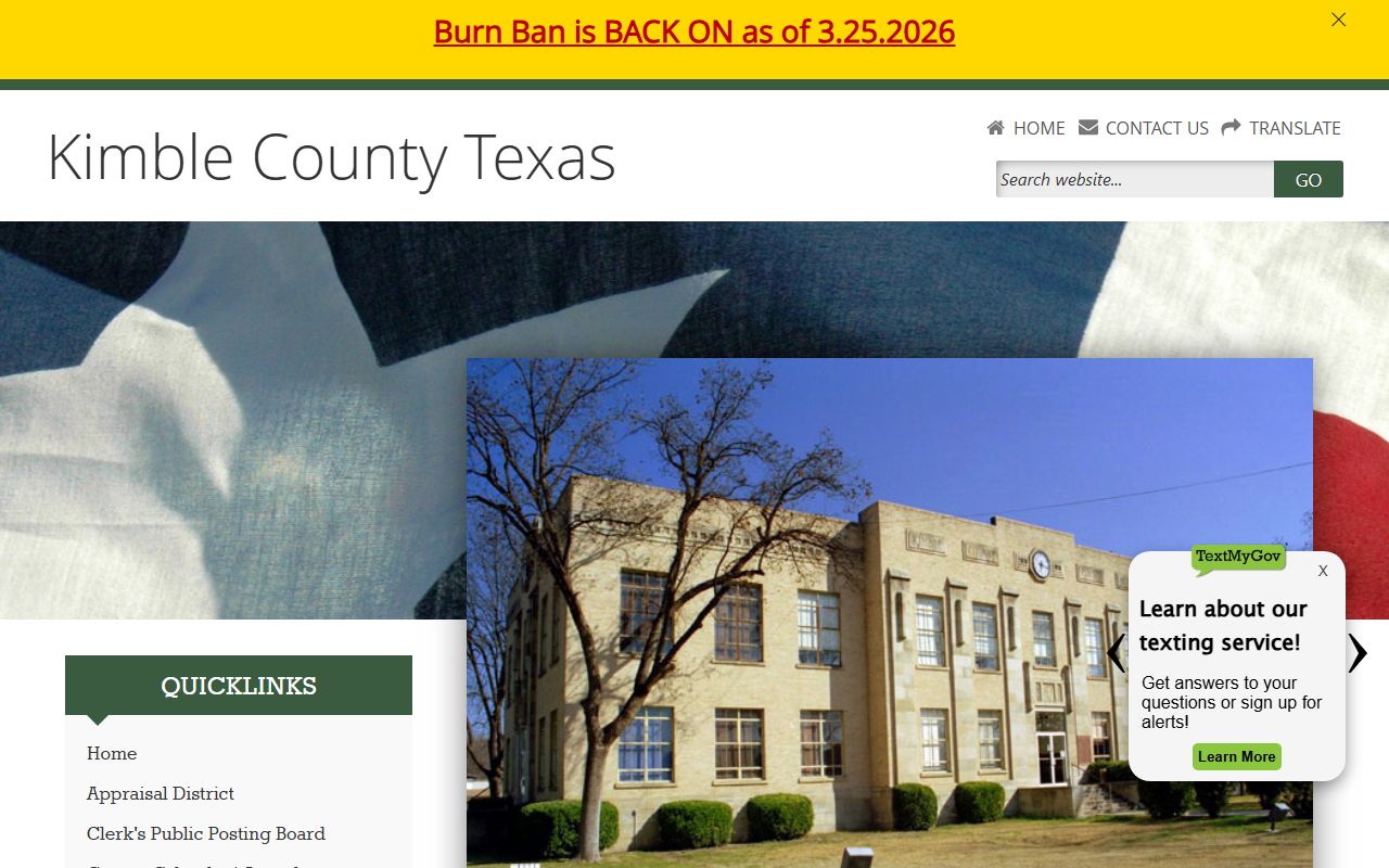 Kimble County official website for local records and unclaimed property resources