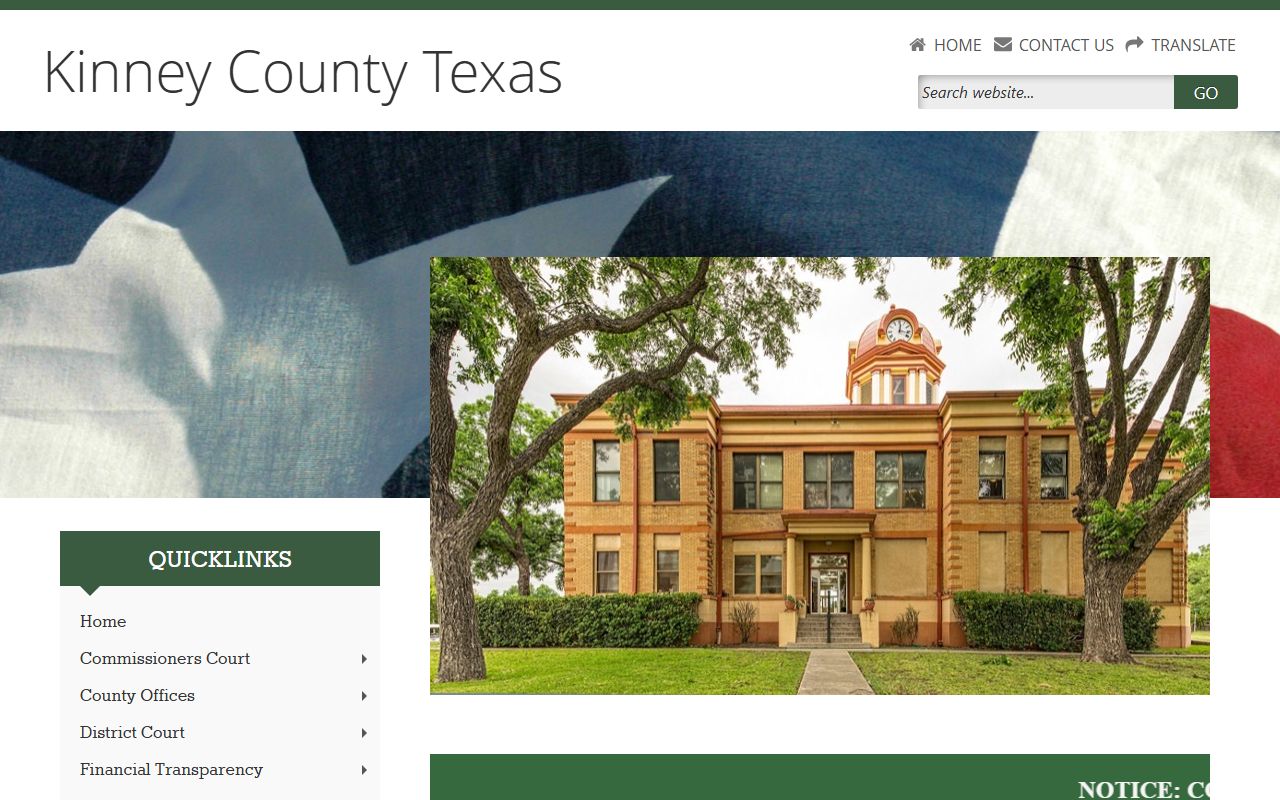 Kinney County official website for local records and unclaimed property resources