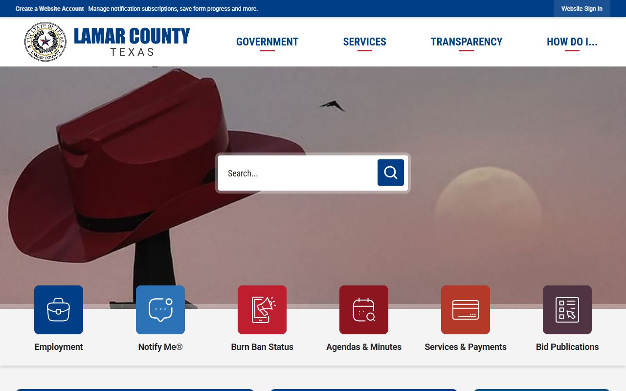 Lamar County official website for local records and unclaimed property resources