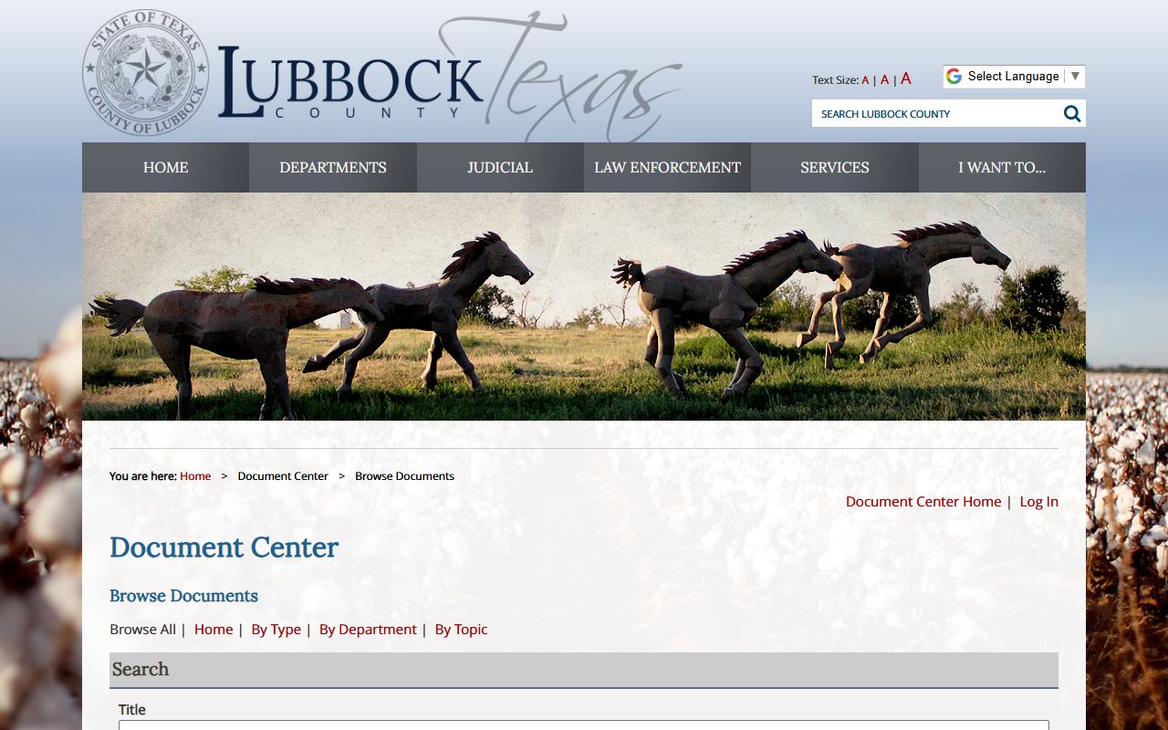 Lubbock County Treasurer documents page for unclaimed property records