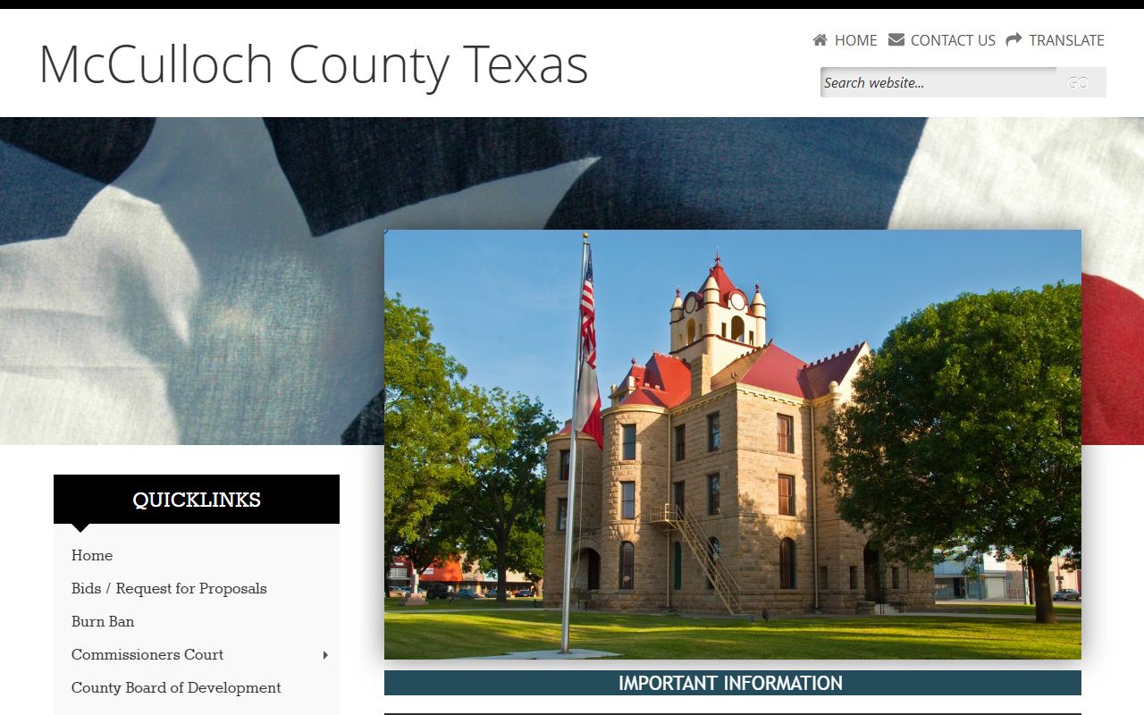 McCulloch County official website for local records and unclaimed property resources