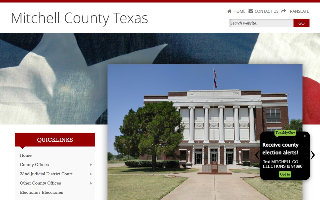 Mitchell County official website for local records and unclaimed property resources