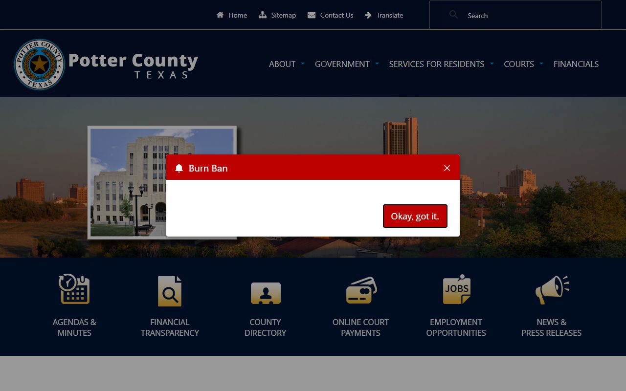 Potter County official website for local records and unclaimed property resources