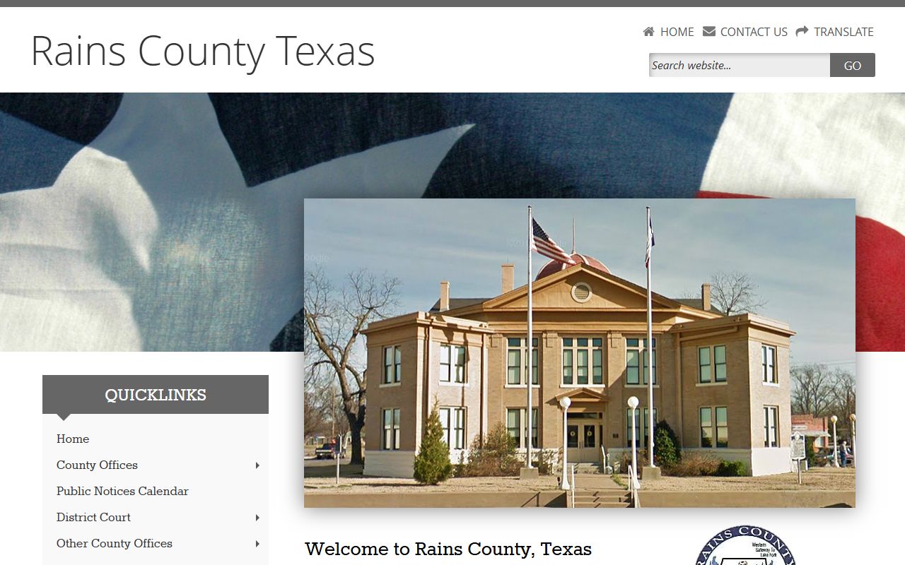 Rains County official website for local records and unclaimed property resources
