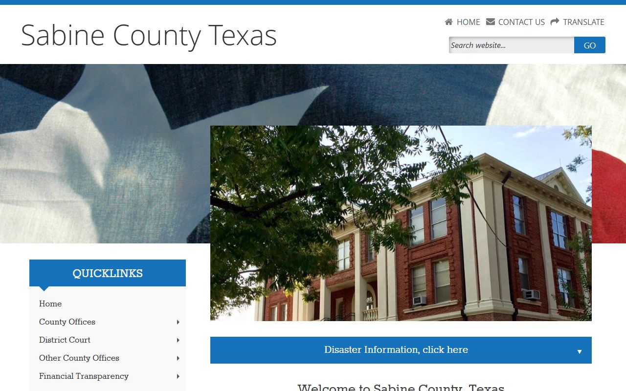 Sabine County official website for local records and unclaimed property resources