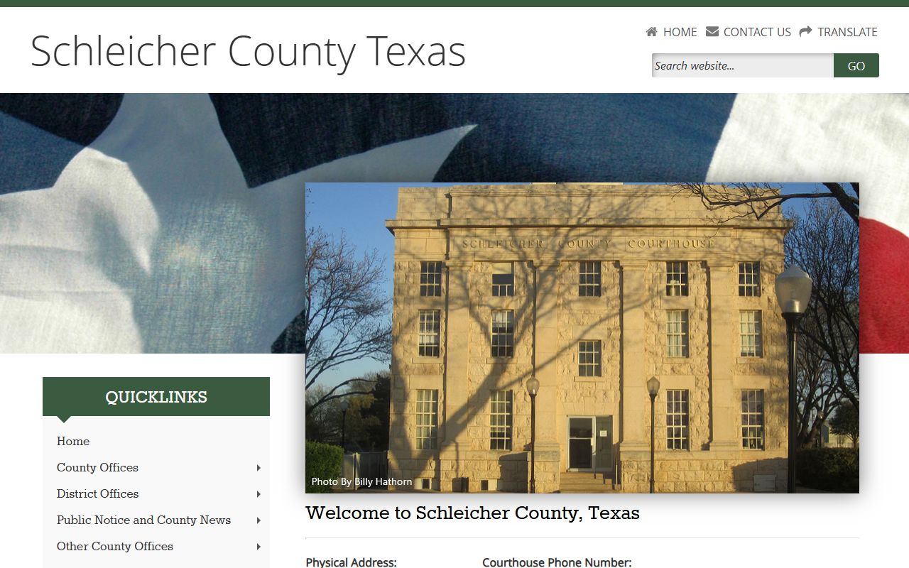 Schleicher County official website for local records and unclaimed property resources