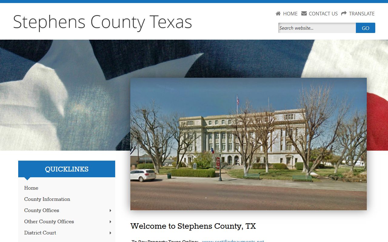 Stephens County official website for local records and unclaimed property resources