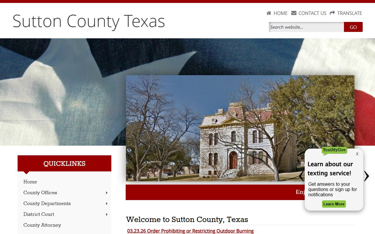 Sutton County official website for local records and unclaimed property resources