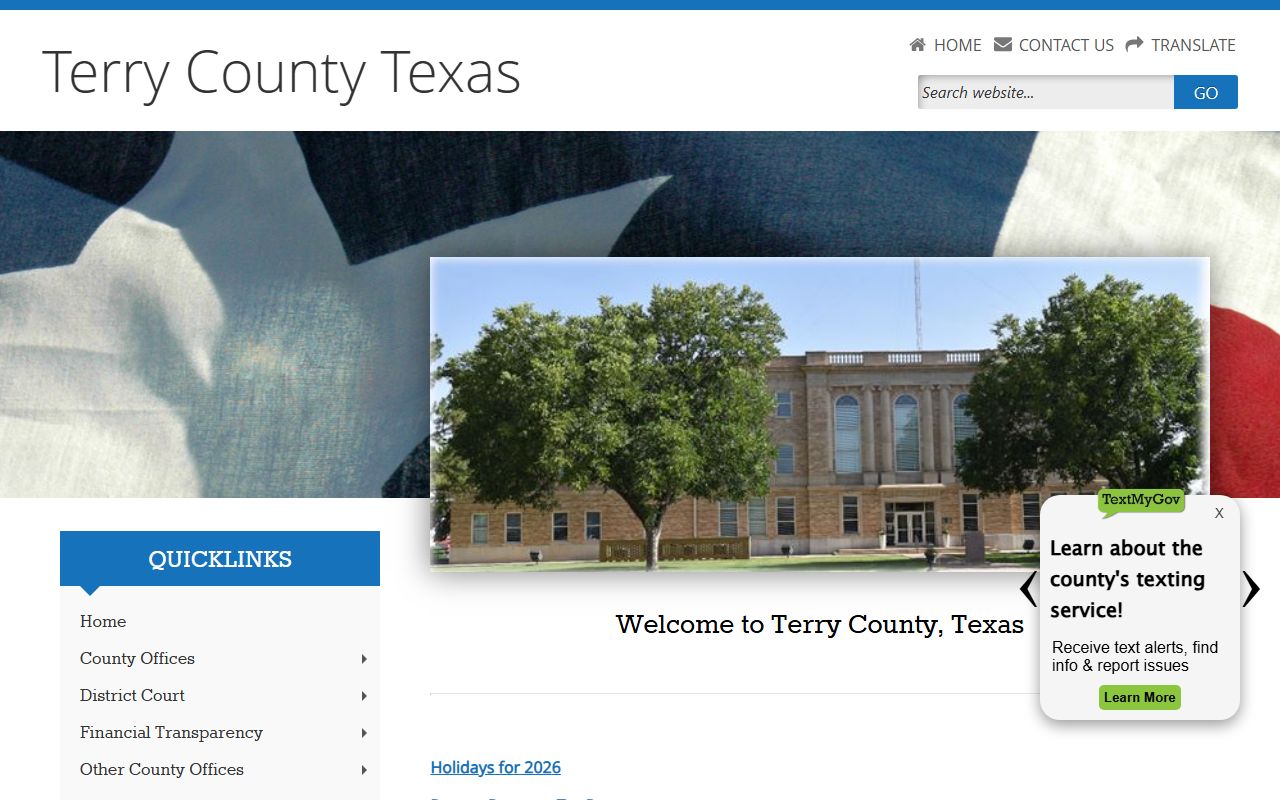 Terry County official website for local records and unclaimed property resources