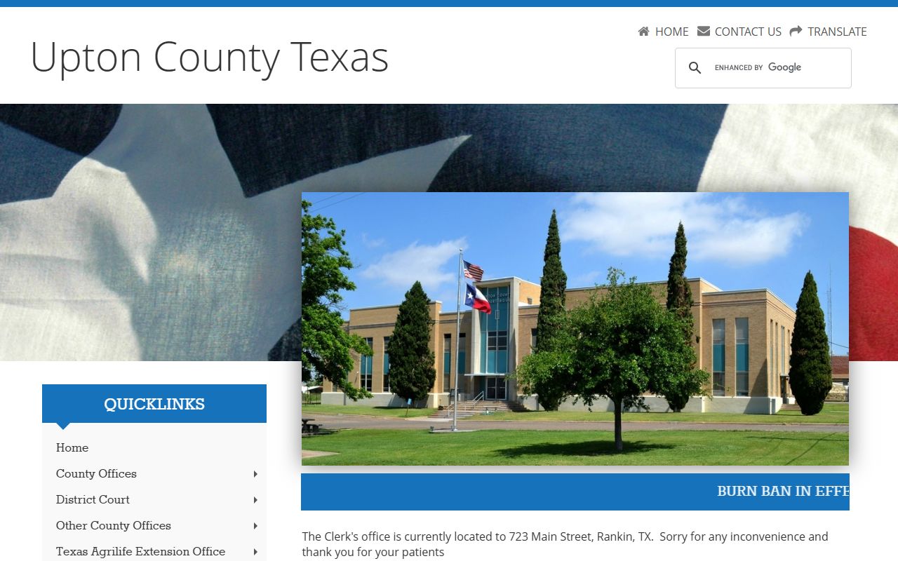 Upton County official website for county records and office contacts