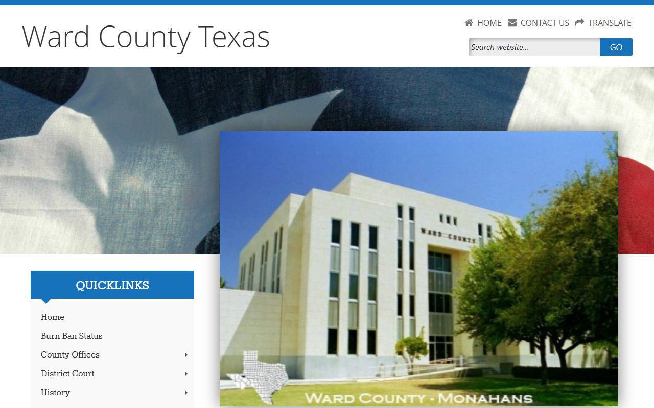 Ward County official website for county office contacts and records