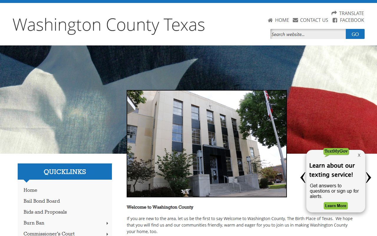 Washington County official website for county office contacts and local records