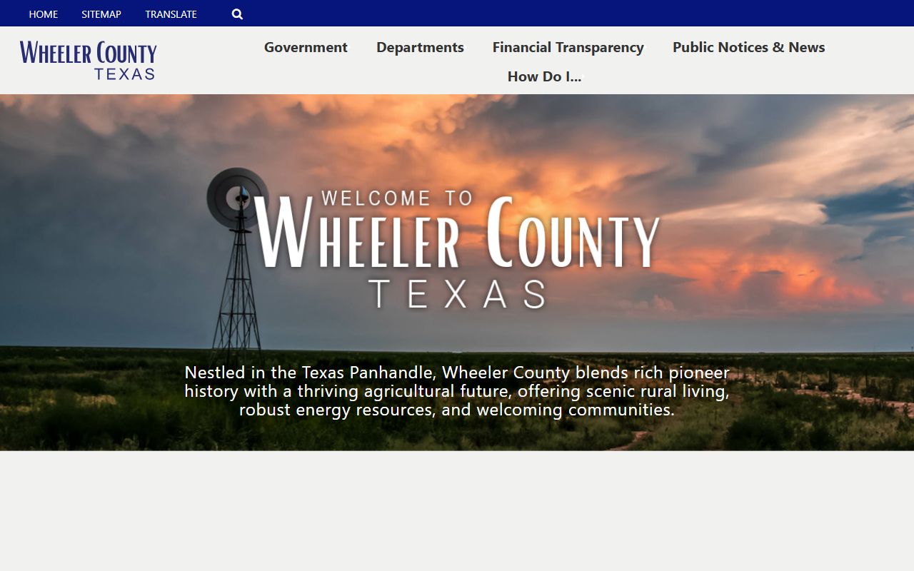 Wheeler County official website for county office contacts and local records