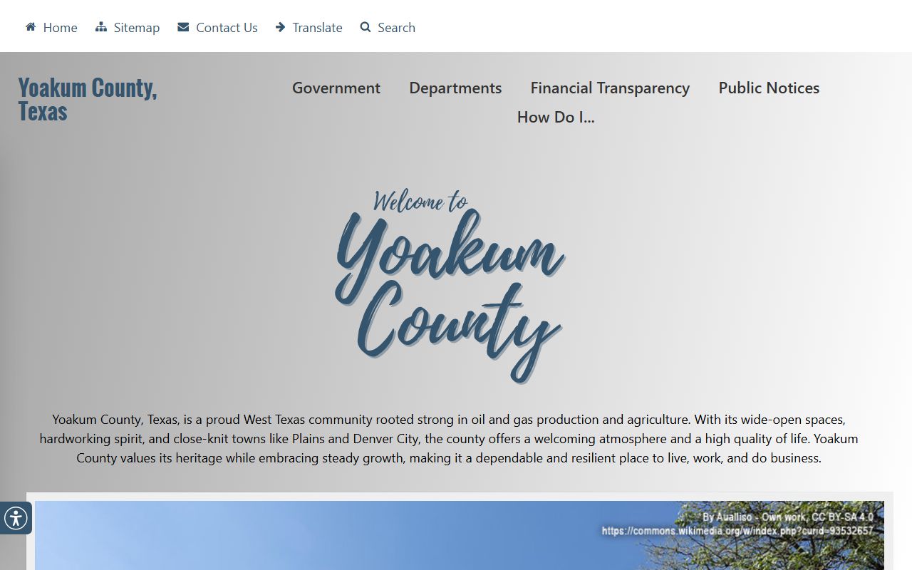 Yoakum County official website for county office contacts and records
