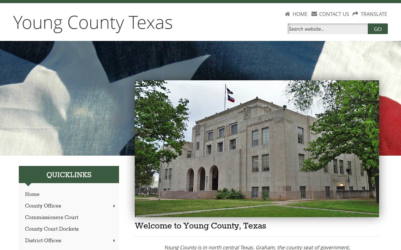 Young County official website for county office contacts and records