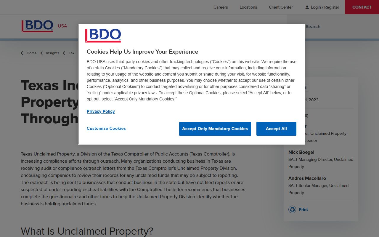 Professional analysis of Texas unclaimed property compliance and audit requirements